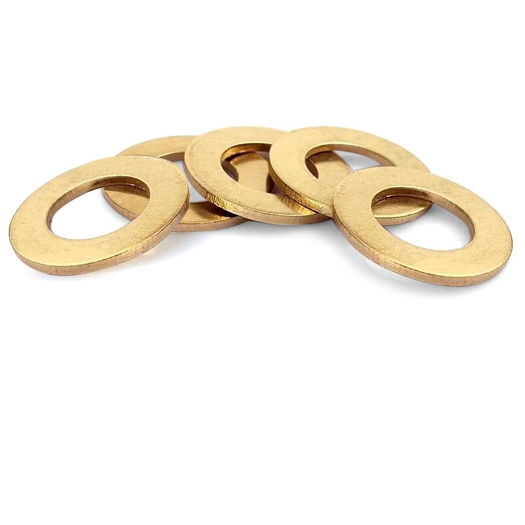 10-200Pcs Brass Flat Washer M2 M2.5 M3 M4 M5 M6 M8 M10 M12 M14 M16 M18 M20 Solids Brass Gasket Shim Coppers Metal Meson Pad Spacer