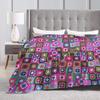 Coperta all'uncinetto Coperte vintage Granny Square Coperta calda in flanella Copriletto per letto Soggiorno Picnic Viaggio Casa Divano