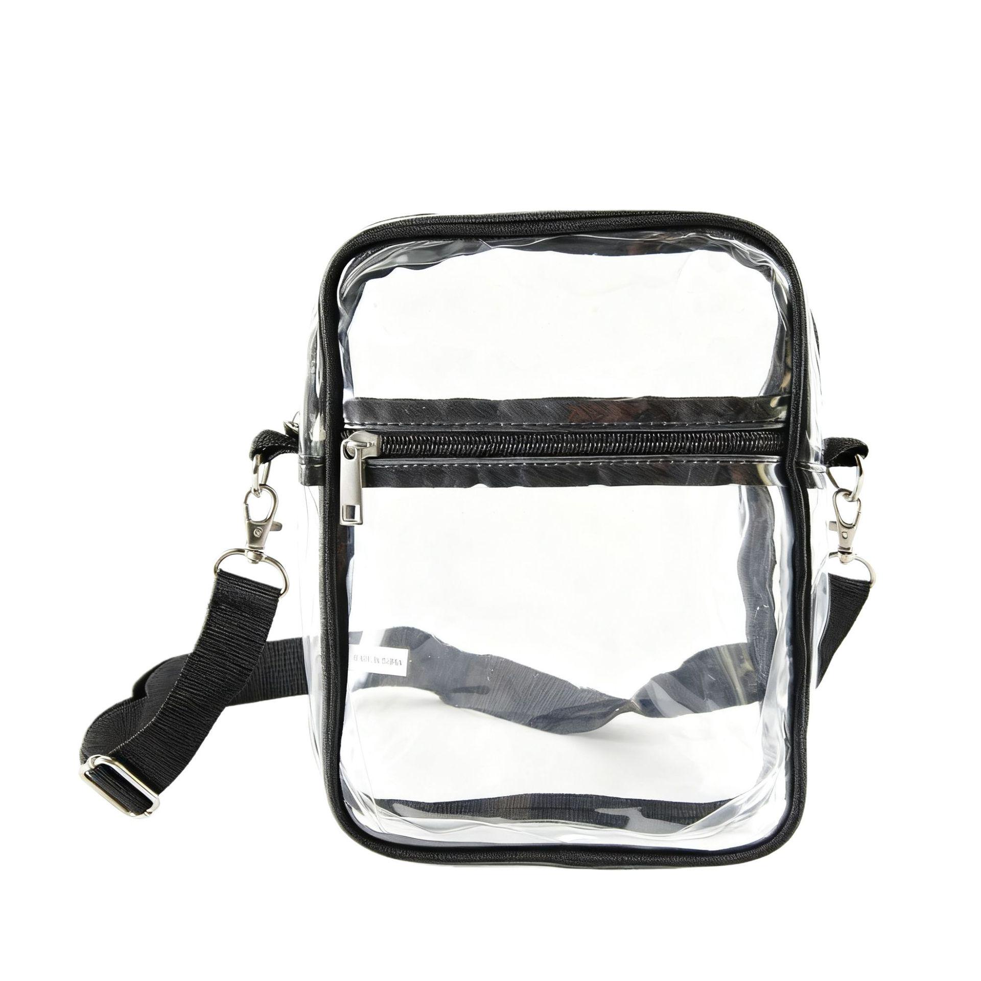 

PVC Transparent Waterproof Crossbody Bag – Versatile Fashion Makeup Bag for Women Small [20*15*5cm] чёрный