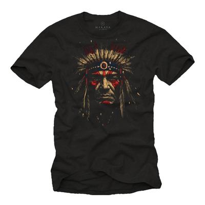 T-shirt Indiana Stampata per Bambini Ragazzi Giovani Testa Indiana