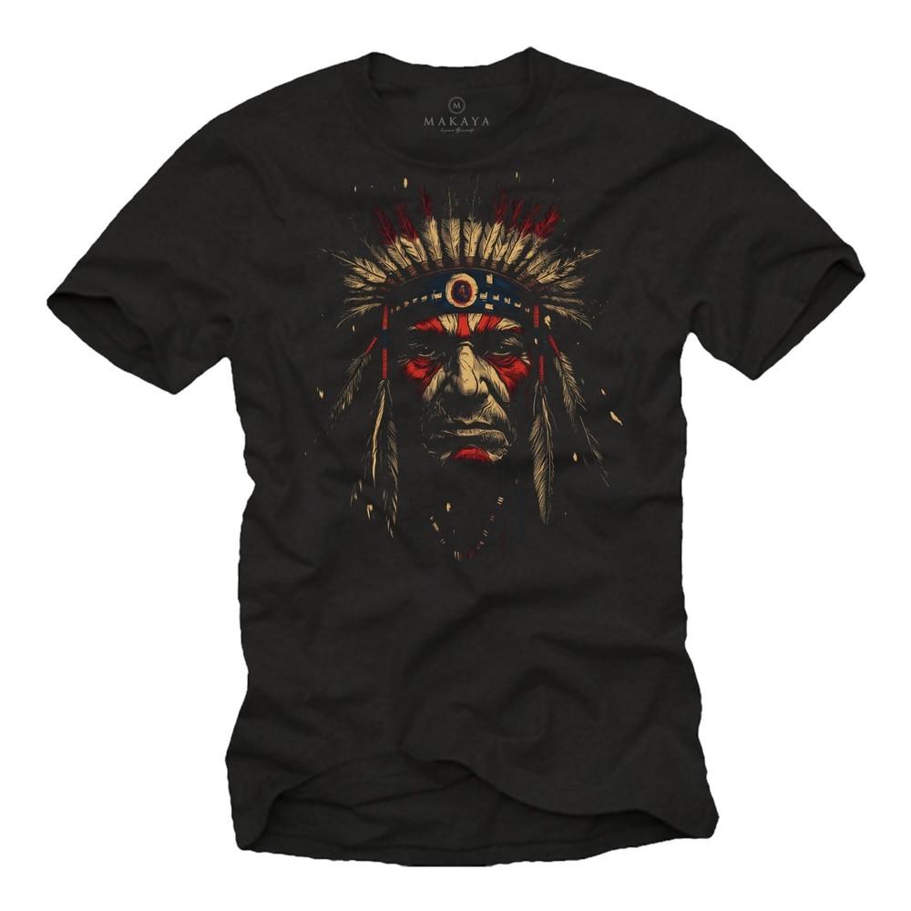 Mens Indian Print T-Shirt for Kids Boys Youth Indian Head