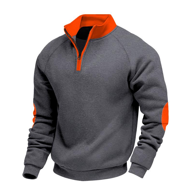 2026 Autumn and Winter New Style Loose Stand Collar Zipper Pullover Sweatshirt M темно-серого