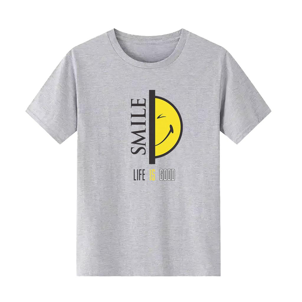 New Fashionable Smile Printed Tshirt with Casual Short Sleeve Suitable for Womens Daily Tshirt In All Seasons
