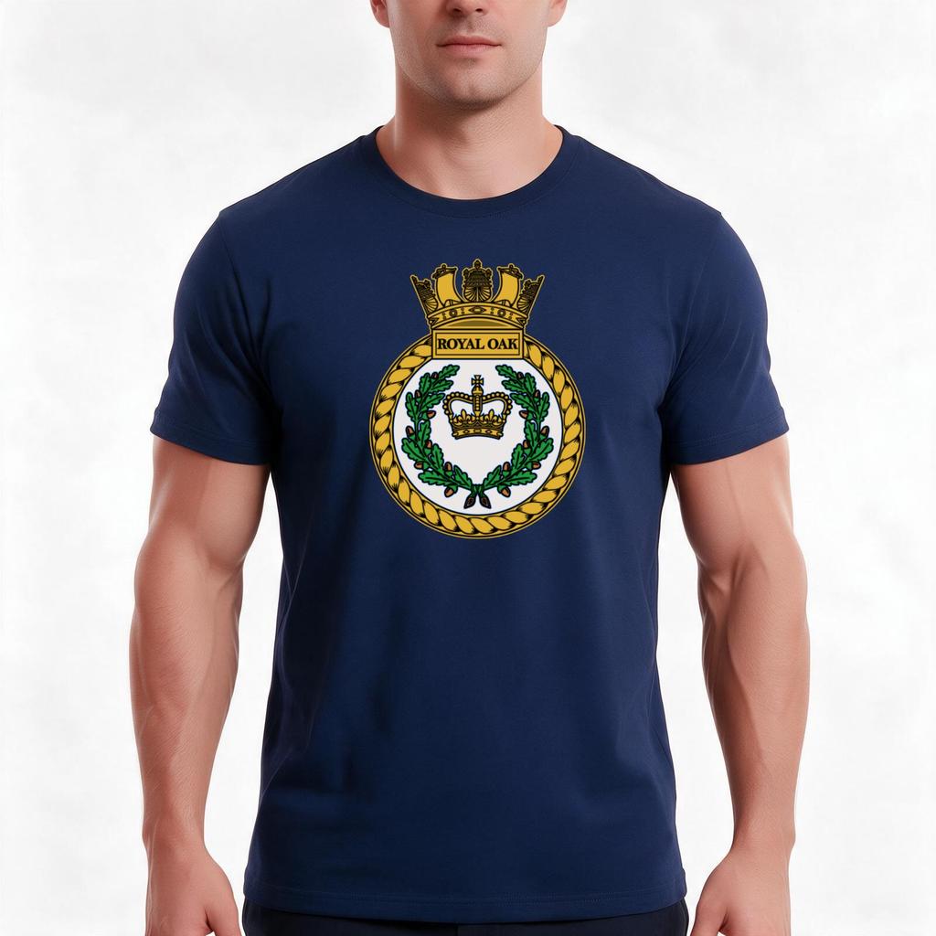 Hms Royal Oak Tshirt Summer Casual Cotton Tee Oversized Streetwear Tops Vintage Graphic Print Loose Fit Short Sleeve