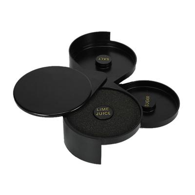 3 niveluri Barman Abs Instrument Cocktail Accesoriu Glass Rimmer Rotating Salt Acasă
