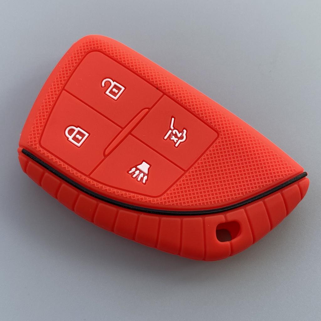 Silicone Car Key Cover Case for Chevrolet Corvette Suburban Tahoe for Cadillac CT4 CT5 2021 2022 remote key