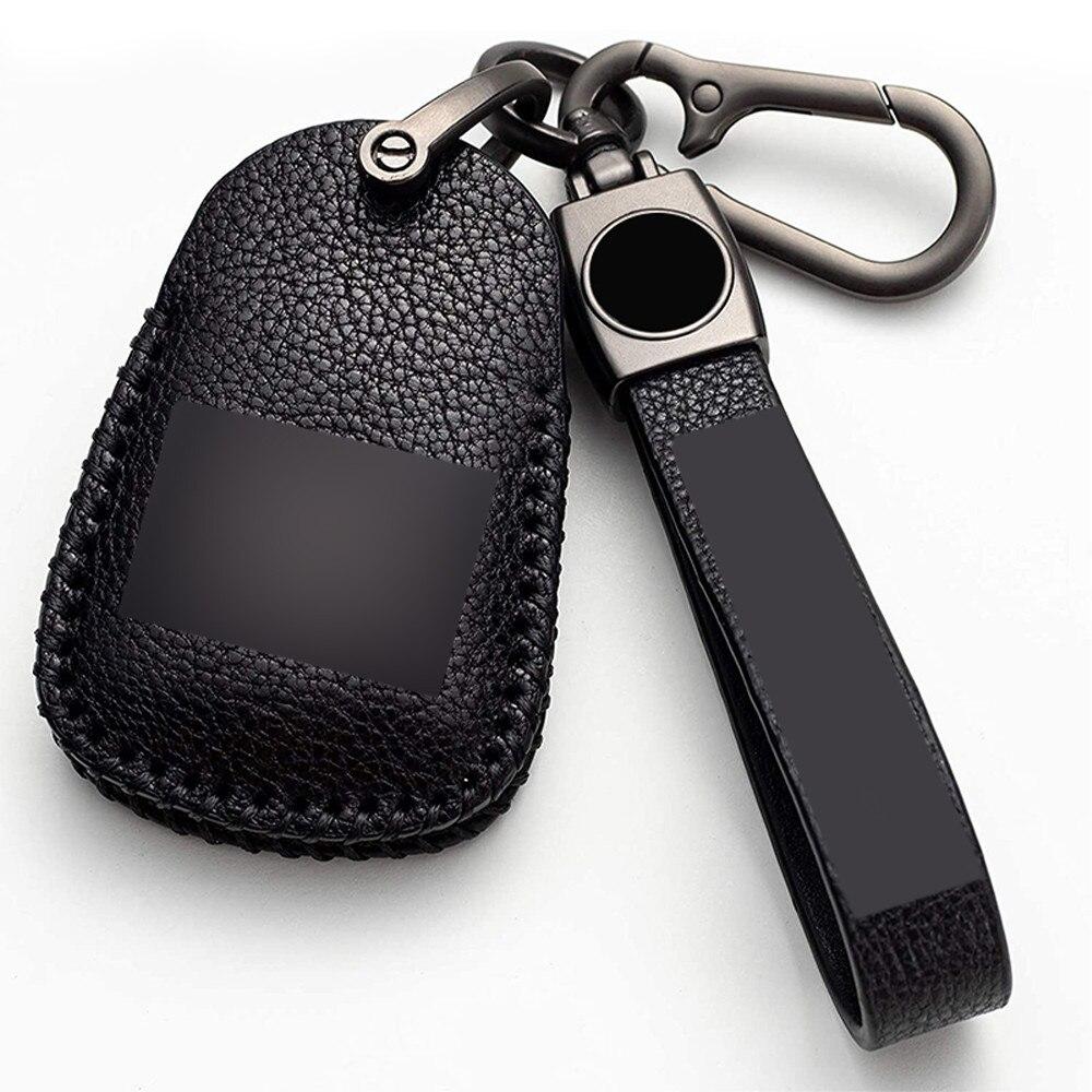 Genuine Leather Car Key Fob Case Cover Holder Accessories For Cadillac ATS CTS Genuine Leather Car Key Fob Case Cover Holder Accessories For Cadillac ATS CTS
