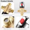 3Way Thermostatic Mixing Valve Solid Brass Temperature Control Valve  Bathroom Faucet