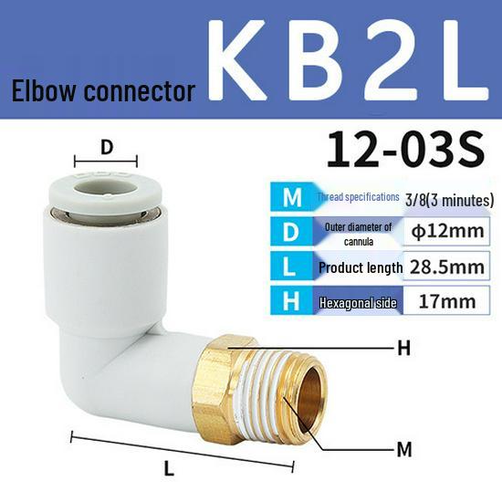 SMC Pneumatik-Schnellkupplung 90°-Winkel mit Außengewinde Serie KB2L