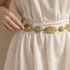 Feather Motif Waist Chain Radiating Circle Medallion Adjustable Clothing Accessory for