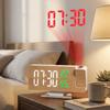 12/24 H LED Projector Clock Large Screen Temperature Humidity Digital Alarm Clock Adjustable Brightness 180° Rotatable