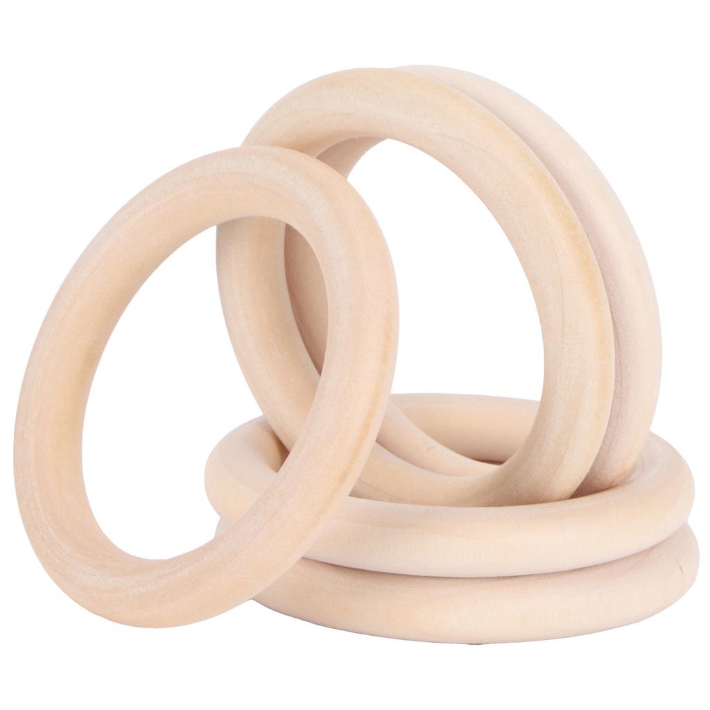 20Pcs Wood Baby Natural Teething Rings DIY Jewelry Circle Pendant Craft Making Accessory65mm