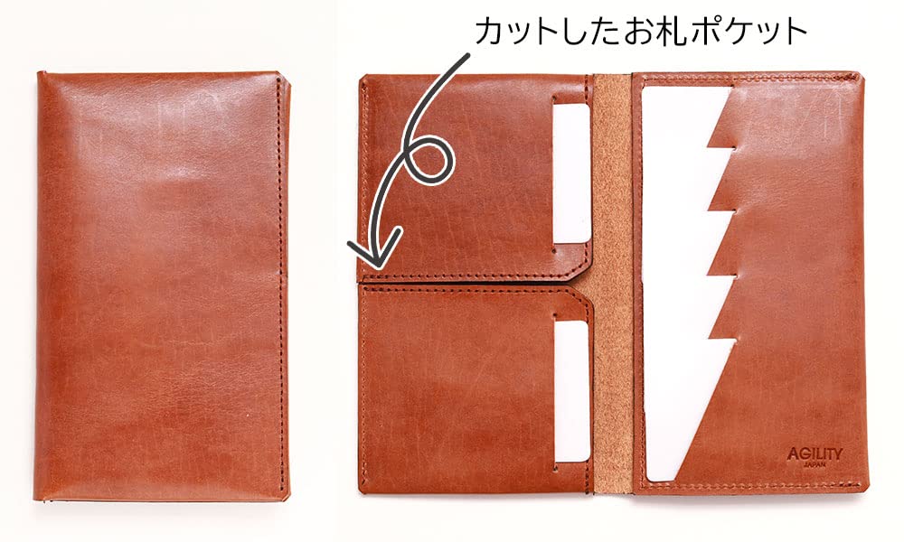 AGILITY affa "Divise" Long Wallet, Ultra-Thin, Compact, and Short, Genuine Leather, Minimalist Design for Men and Women