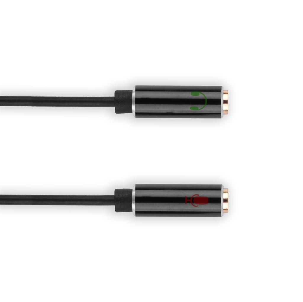 Adapter jack 3,5 4-pol wtyk - 2x jack 3,5 gniazdo (1x stereo, 1x mono) vitalco