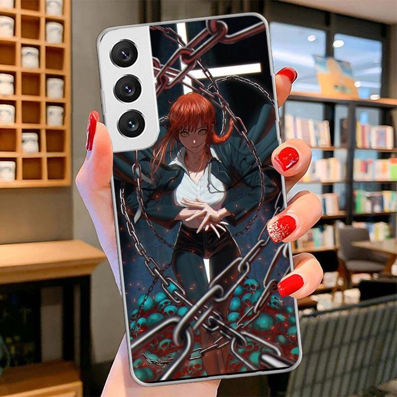 

Chainsaw Makima Power Cover Phone Case For Samsung Galaxy S26 S25 Edge S24 Ultra S23 S22 Plus S21 S20 FE Soft Fundas Shell Galax Samsung S22 Ultra