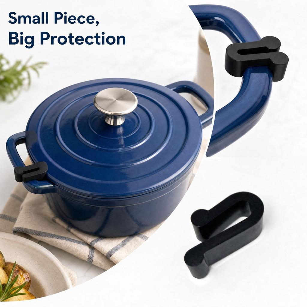 Food Grade Silicone Cookware Protector Clip for Pot, Flexible Protective, 2.3 1.5