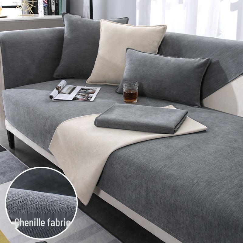 Four Seasons Universal Non-Slip Chenille Sofa Cushion & Backrest Cover - 2025 New Style