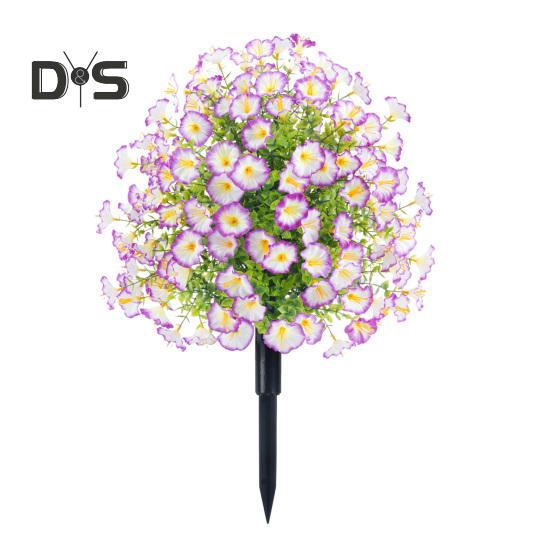 Faux Morning Glory Flowers Artificial Morning Glory Bush with Ground Spike Realistic Fake Greenery Shrubs for Outdoor Indoor Farmhouse Porch Patio