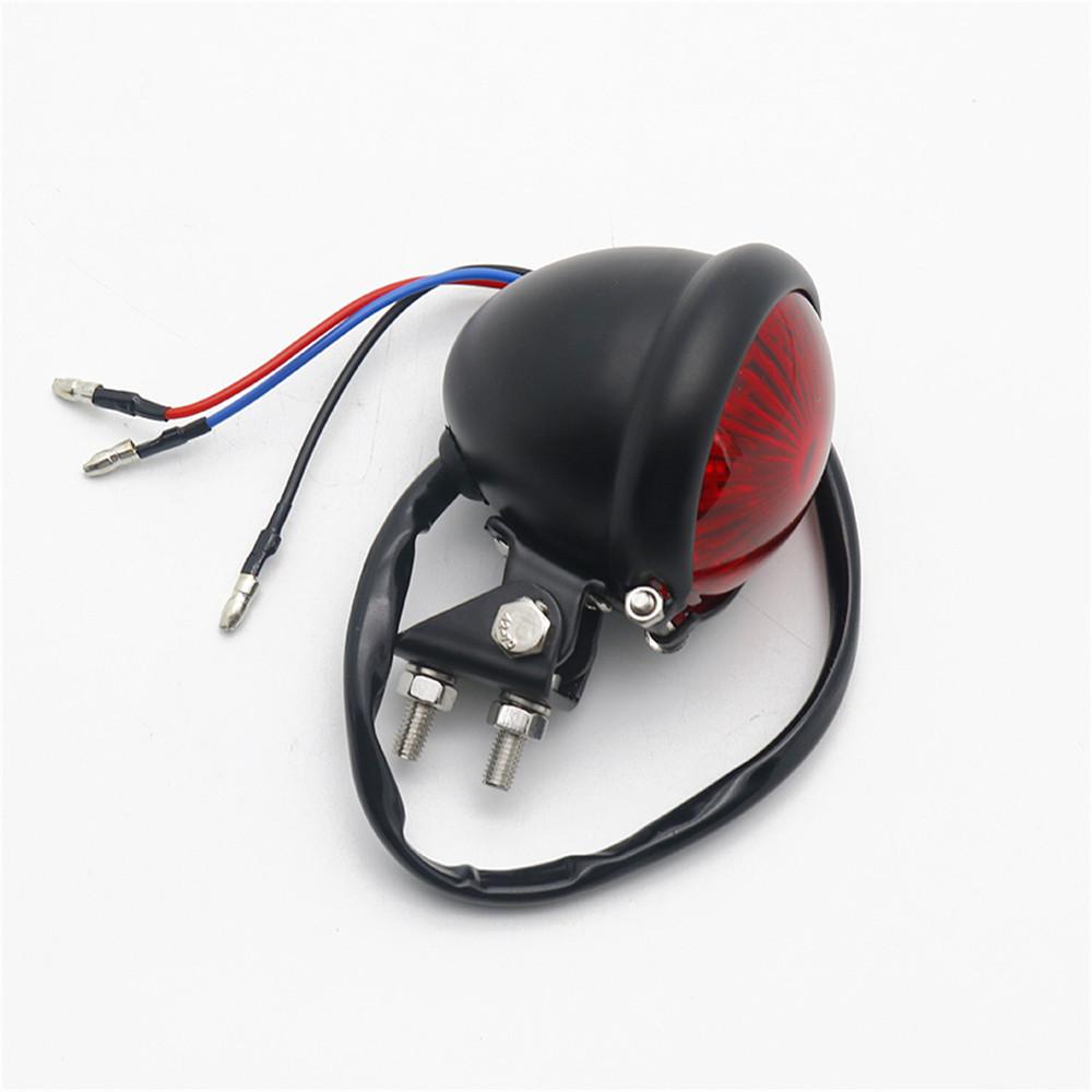 12V Red LED Motorcycle Tail Brake Light Stop Rear Tail Lamp for Chopper Bobber Cafe Racer Street Bike Motorbike Taillight