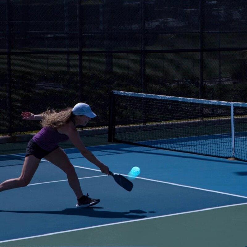 6 st Lysande Nattlampa Grön Pickleball 74mm Hållbar Boll med 40 Hål för Utomhustävling Lysande i Mörkret
