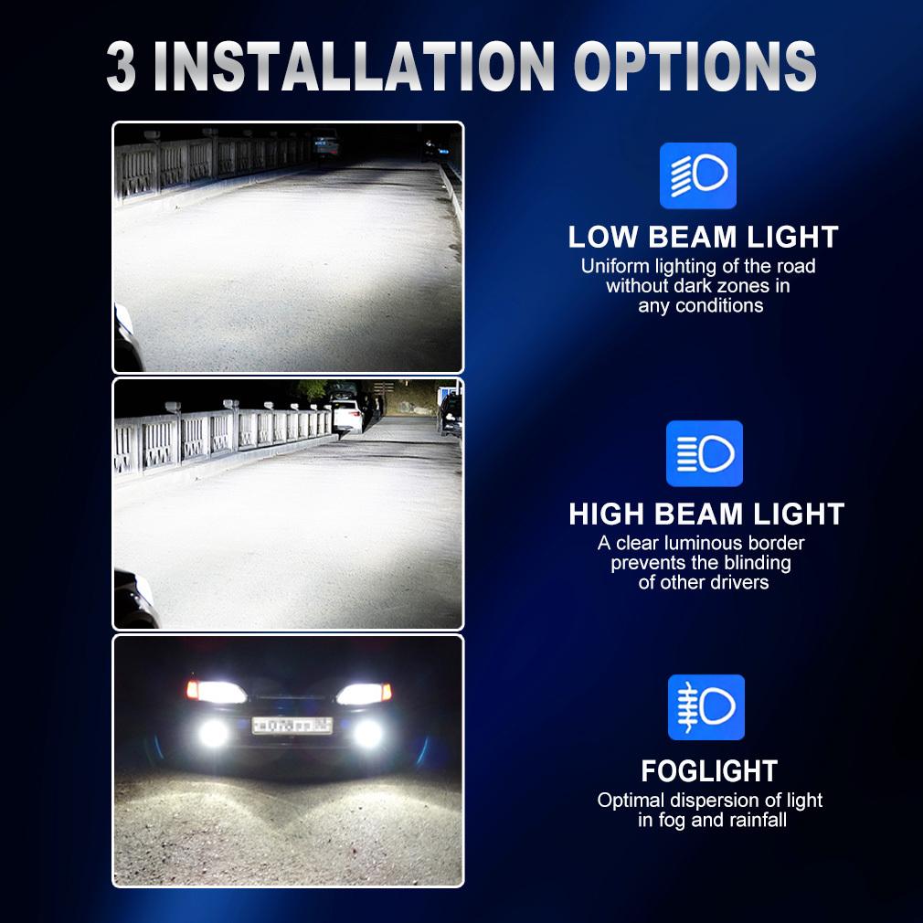 2 st 15000LM H1 LED Strålkastarlampor Mini Canbus H1 LED-lampa för Bilstrålkastare Fläktlös DRL-ljus Auto Diod Dimljus 12V 6500K Vit