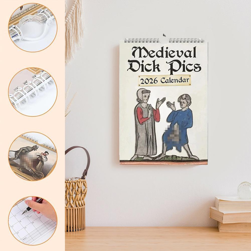 Calendario Medievale 2026 Immagini Divertenti Calendario Medievale Con Illustrazioni Scherzo Calendario da Parete Medievale Per Appassionati di Storia
