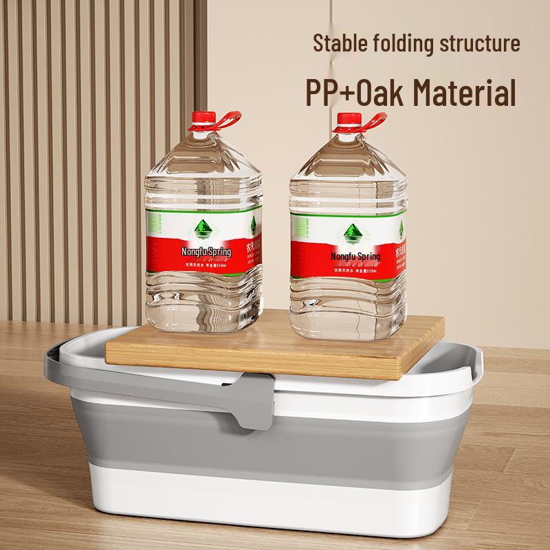 Collapsible Water Bucket for Mopping & Washing - Durable Plastic, Large Rectangular Design for Household & Car Cleaning