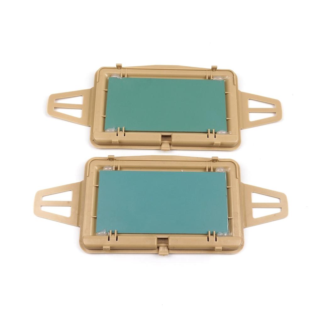 BDP545-1 2 PCS Sun Shade Visor Makeup Cosmetic Mirror Cover and Mirror TAN Color For Mercedes W210 W211 2108102510 2118100410 