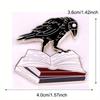 Interesting Crow and Book Enamel Pin Brooch Halloween Decoration Accessories Badge