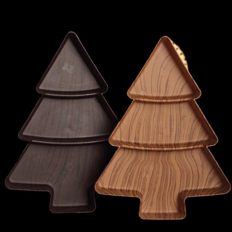 Christmas Tree Snack Plates 3 Grids Tree Shaped Tray Merry Christmas Party Decorations For Home 2026 Gifts Happy New Year 2026