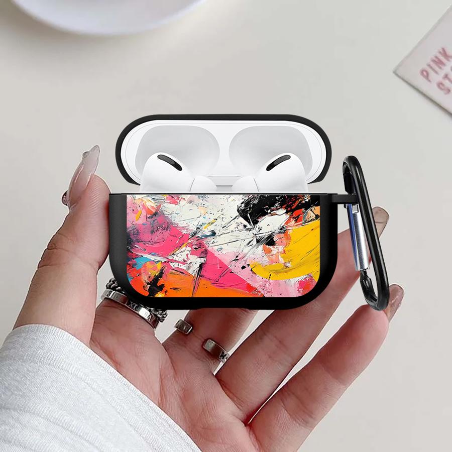 Earphone Cases Cover Case For Airpods 3 Pro 1 2 Pro3 Pro2 4 Bright Pink Splash Ink