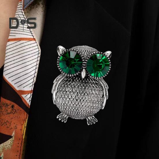 

Женская ретро-брошь в виде совы со стразами, большие глаза совы, миниатюрная брошь в виде животного из сплава, лацкан, корсаж, шарф, булавки, аксессуары золотистый