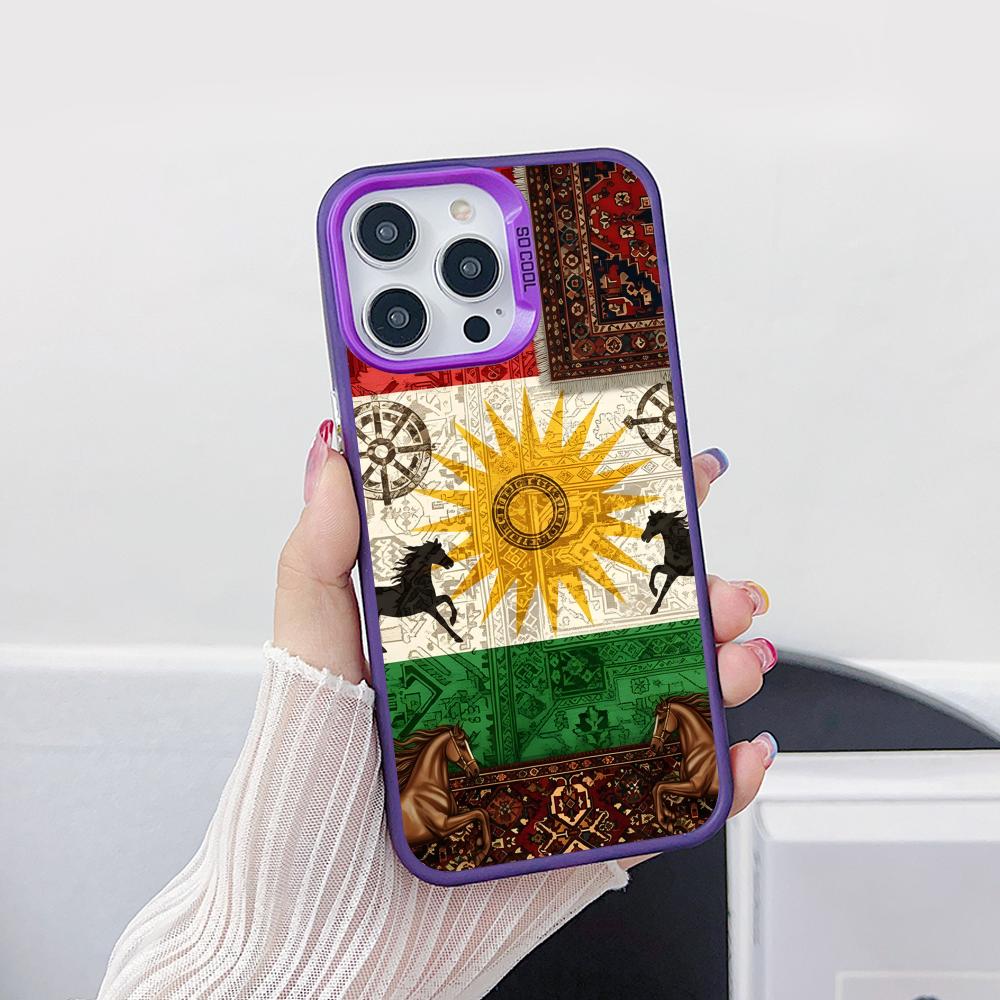Kurdistan Flag Purple Translucent Mobile Phone Case for iPhone 17 16 15 14 13 12 11 X XR XS Air Pro Max Plus Colorful Cover