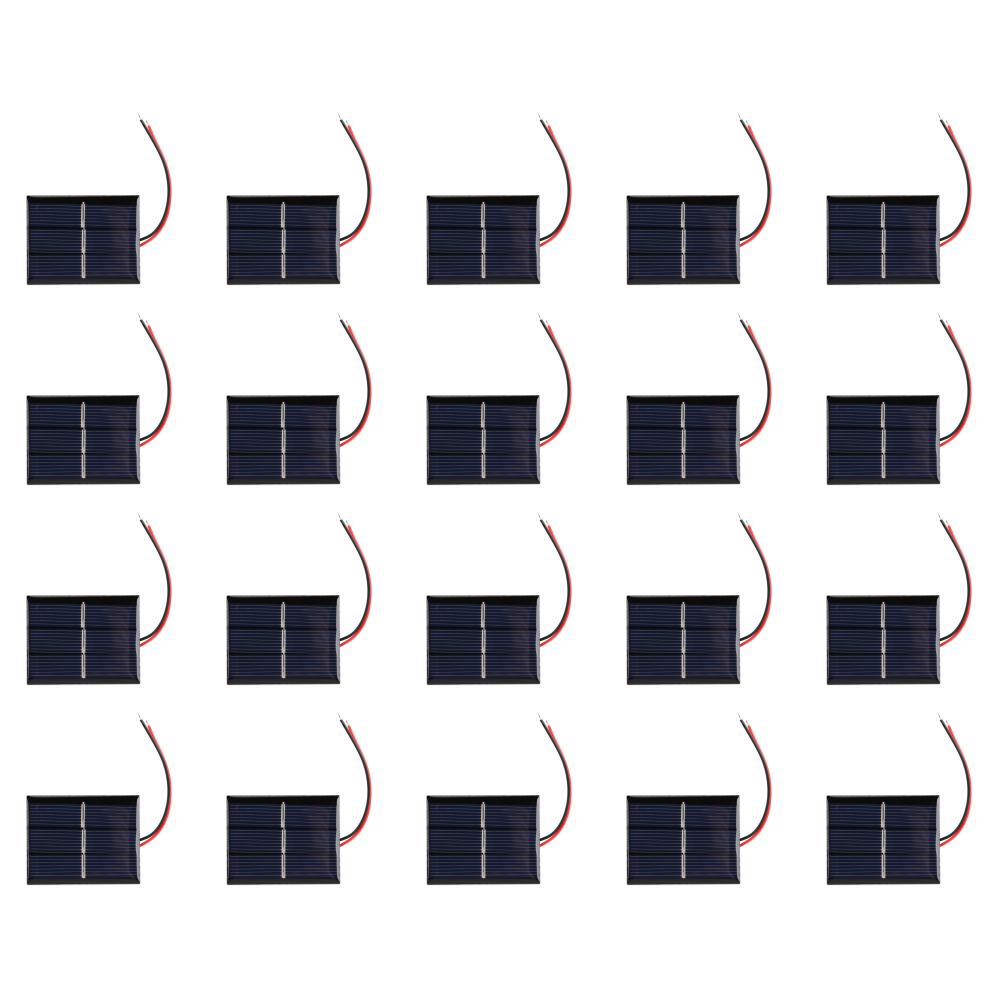 5-20Pcs 0.4W 1.5V Solar Panel Polysilicon Solar Epoxy Panel with Wire DIY Solar System Module for Battery Cell Charger Solar Toy