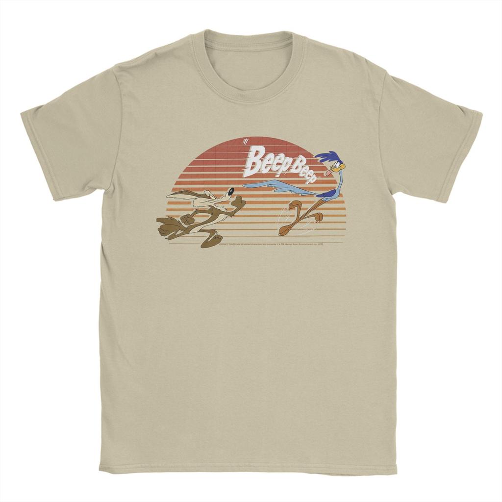 Wile E. Coyote And The Road Runner T-Shirt Beach Beep  Trendy Cool T Shirts Men Cotton Crew Neck 5XL 6XL Tees Streetwear Tops
