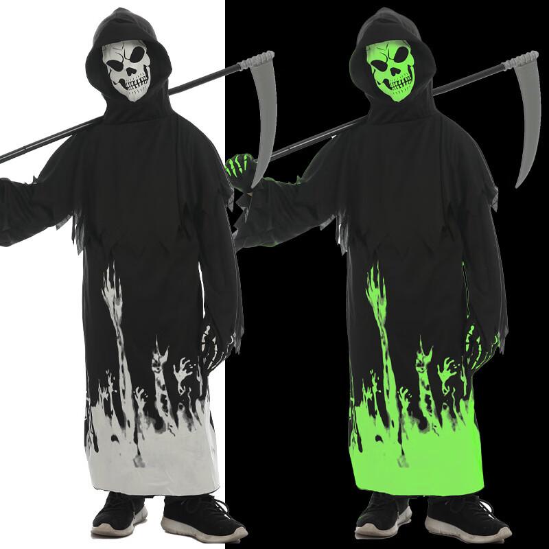 Kinder Leuchtender Sensenmann Halloween Kostüm