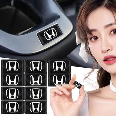 10 Stück Auto Innenraum Emblem Aufkleber 3D Epoxidharz Aufkleber Zubehör für Civic Xrv Hrv Crv Brv City Accord Fit Jazz Insight Pilot Passport Stepwgn