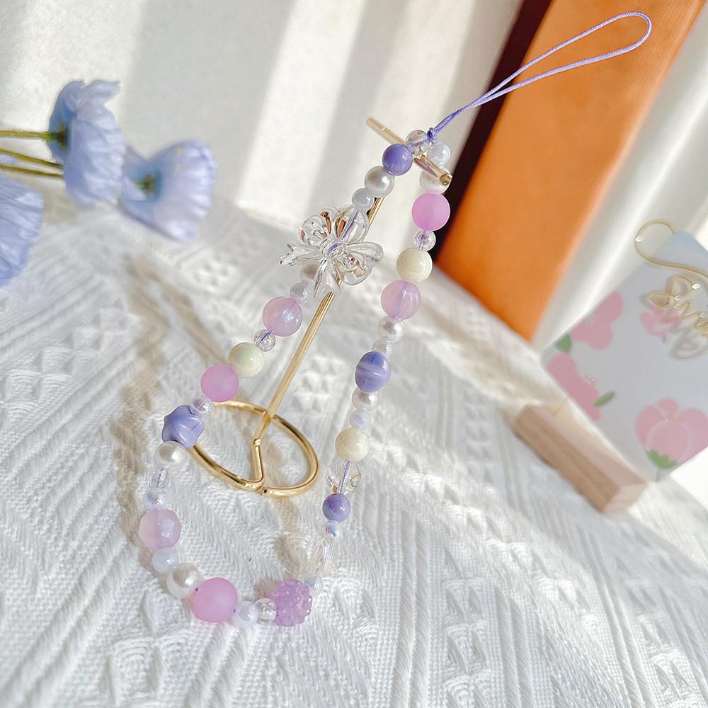 Pink Bear Bow Cell Phone Charm: Anti-Drop Lanyard & Wrist Strap