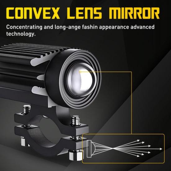 2X LED Spot Lights Motorcycle Auxiliary Headlight Yellow White Driving Fog Lamp