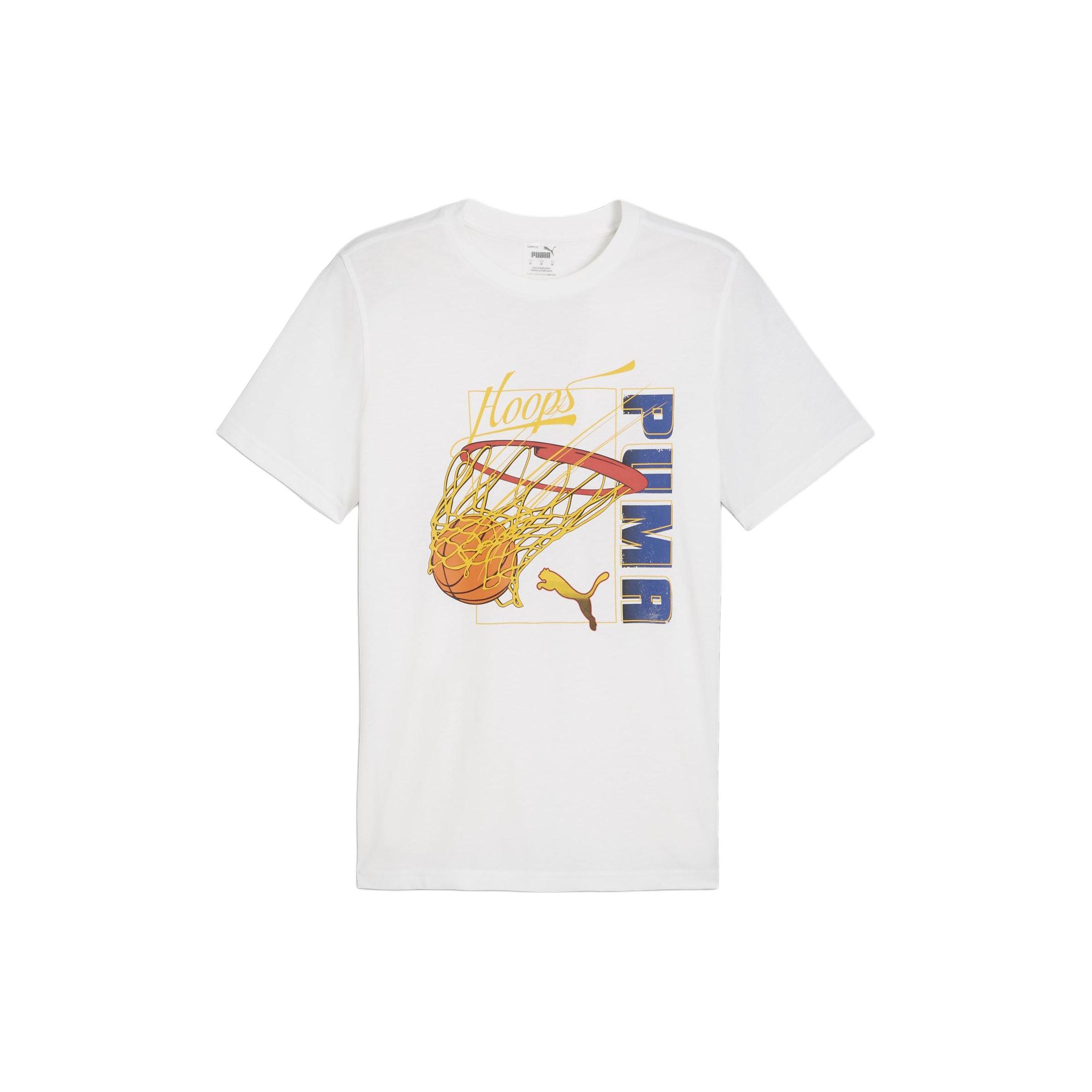 

Puma Basketball Print Breathable Pullover Short Sleeve T-Shirt Men Tops White 624801-03 XL