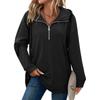 Women's Fashionable Solid Color Hooded Long Sleeved Pocket Pullover Sweatshirt Top