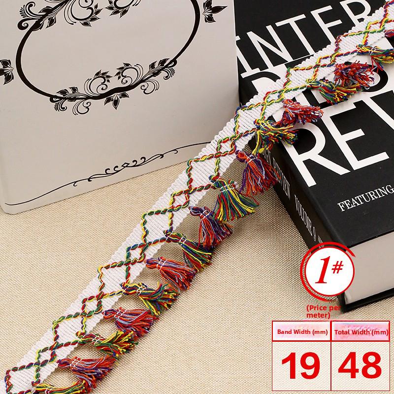 5 Meter Colorful Ethnic Style Curtain Decorative Tassel Lace Trim Upholstery Costume Fringe Trim Sewing DIY Accessories