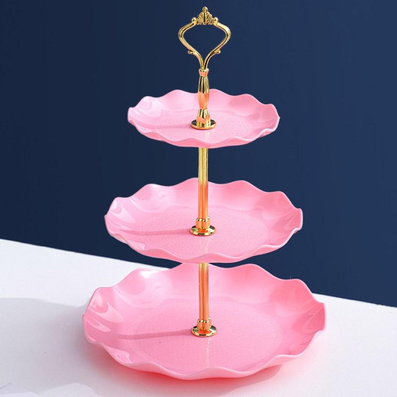 

Трехслойный поднос для фруктов, европейский пластиковый многослойный поднос для фруктов, поднос для фруктов и закусок в гостиной, может быть съемным, двойная пластина