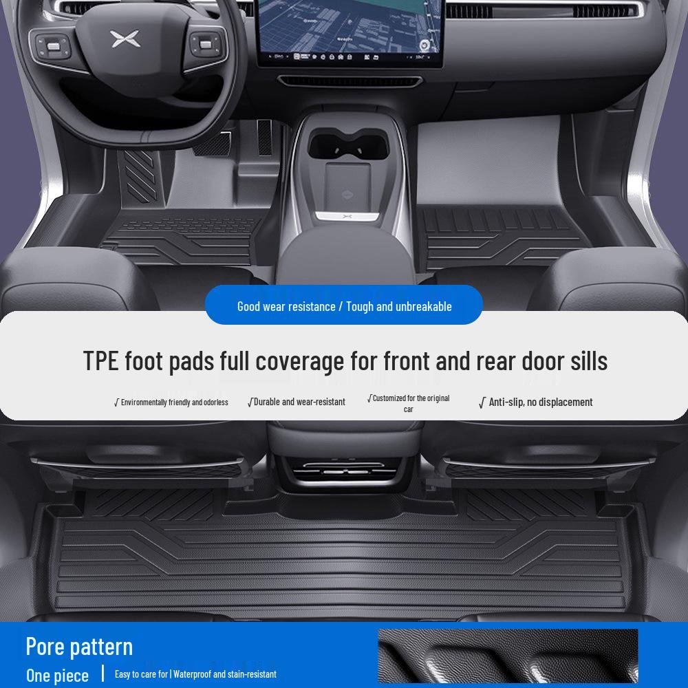 Fits Xiaopeng G3/G6/G7/G9/M03/P5/P7/P7+/X9 TPE Car Floor Mats with Door Sill Full Coverage рисунок пор [накладки на пороги с покрытием tpe]