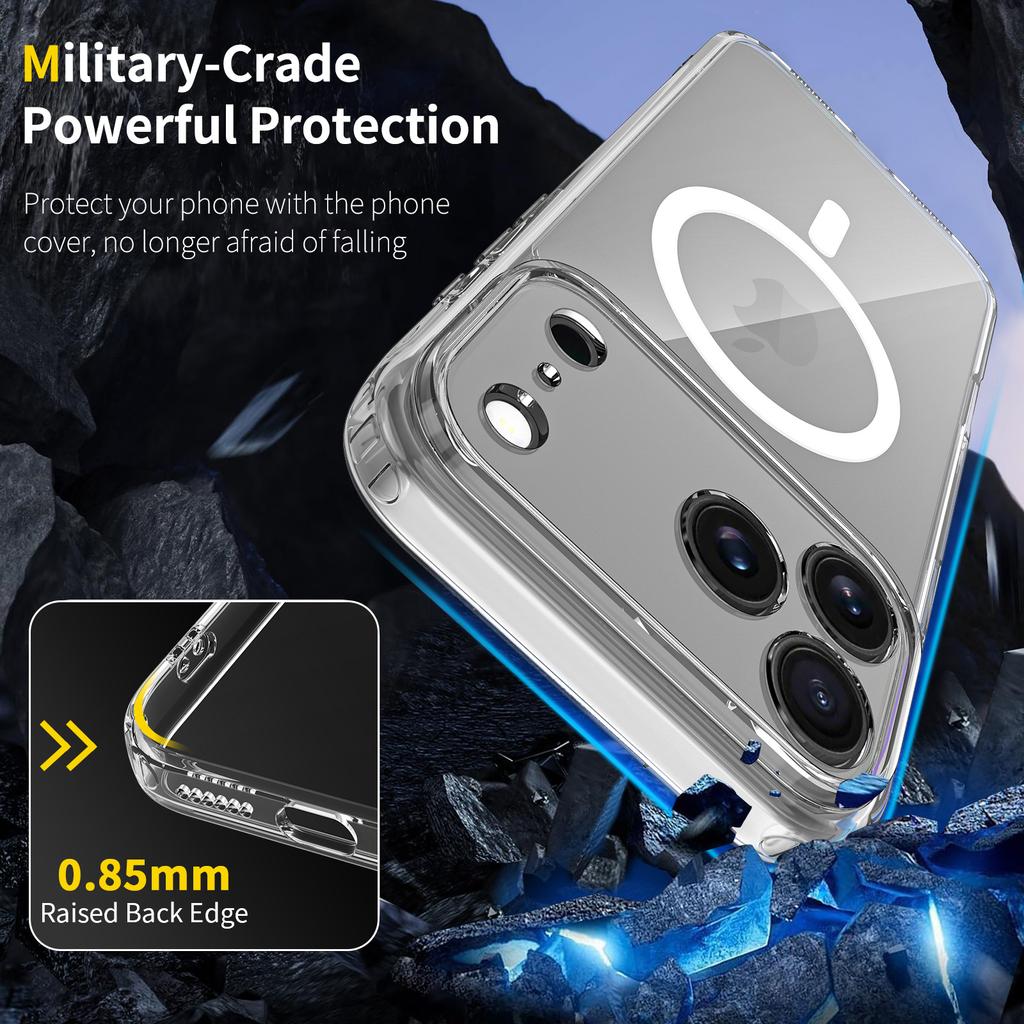 For Apple 17 Promax Magnetic Mobile Phone Case with Fine Holes and Transparent for IPhone 16 Wireless Charging Protection 15 Hard Case