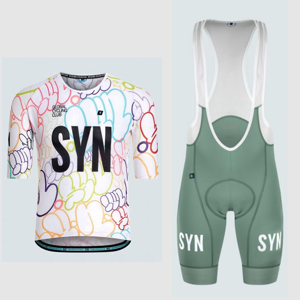 Short Sleeve Cycling Set with Bib Shorts Bicycle Sports MTB Kit