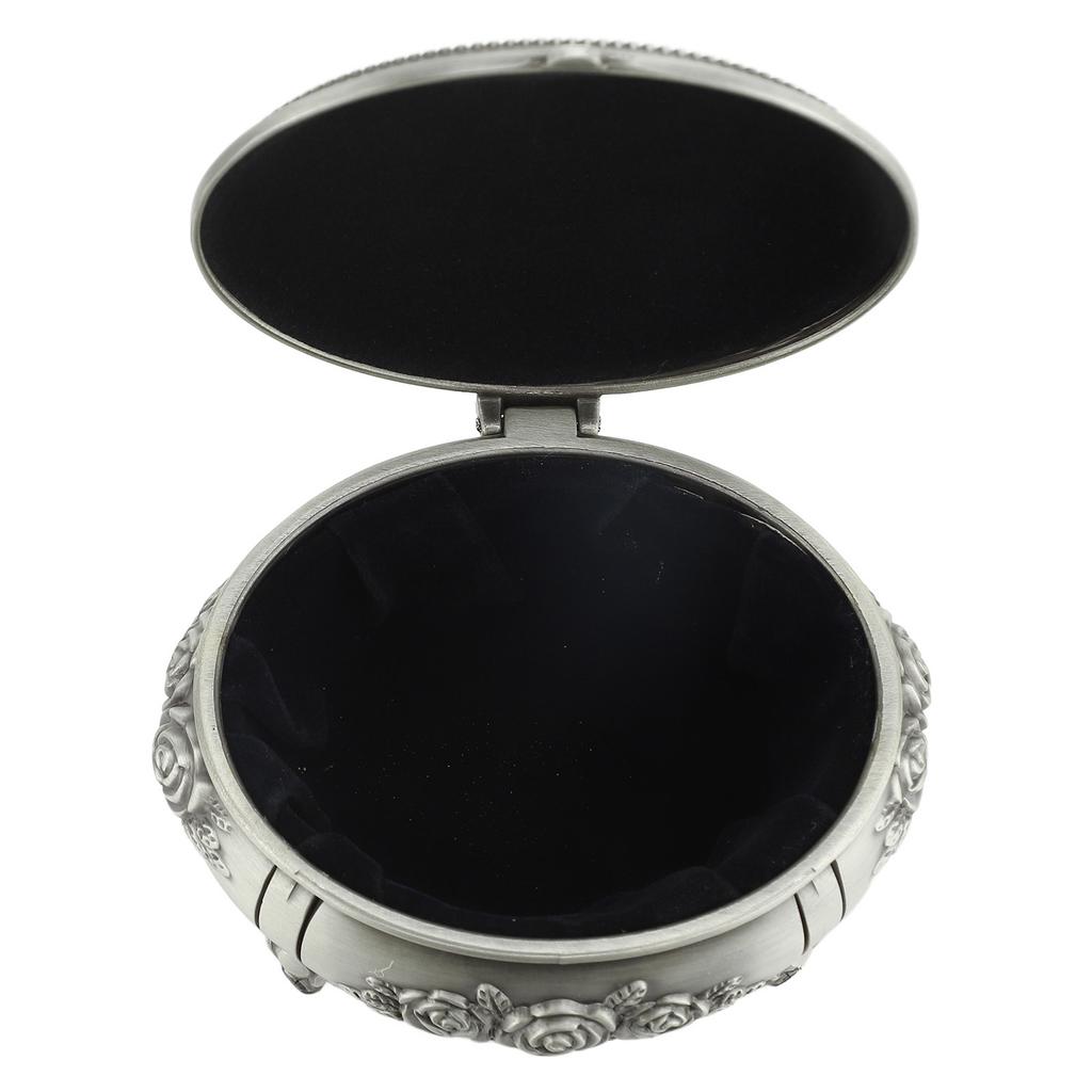 Jewelry Box Retro Metal Oval Shaped Jewelry Storage Box for Necklace Ear S