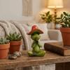 Handmade Yoga Frog Figurine Cartoon Mushroom Frog Statue Aesthetic Meditation Statue  Garden Decor