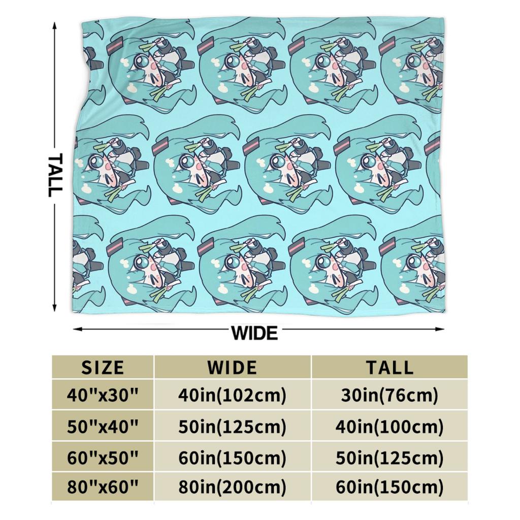 Hatsunes Mikus vocaloid Blanket Flannel Printed Multifunction Super Soft Throw Blanket for Bed Outdoor Plush Thin Quilt