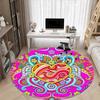1PC Psychedelic Heart Office Round Rug, Non Slip, Soft and Durable Office Rug for Interior Decoration, Perfect for Office